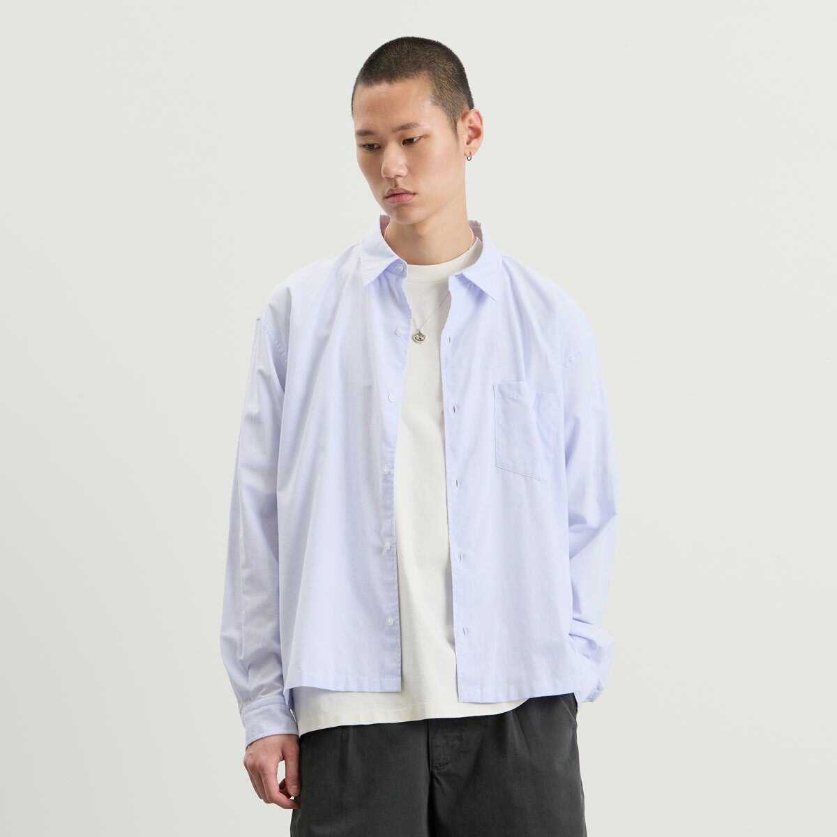 END. Fairways Long Sleeve Shirt in Sky Blue