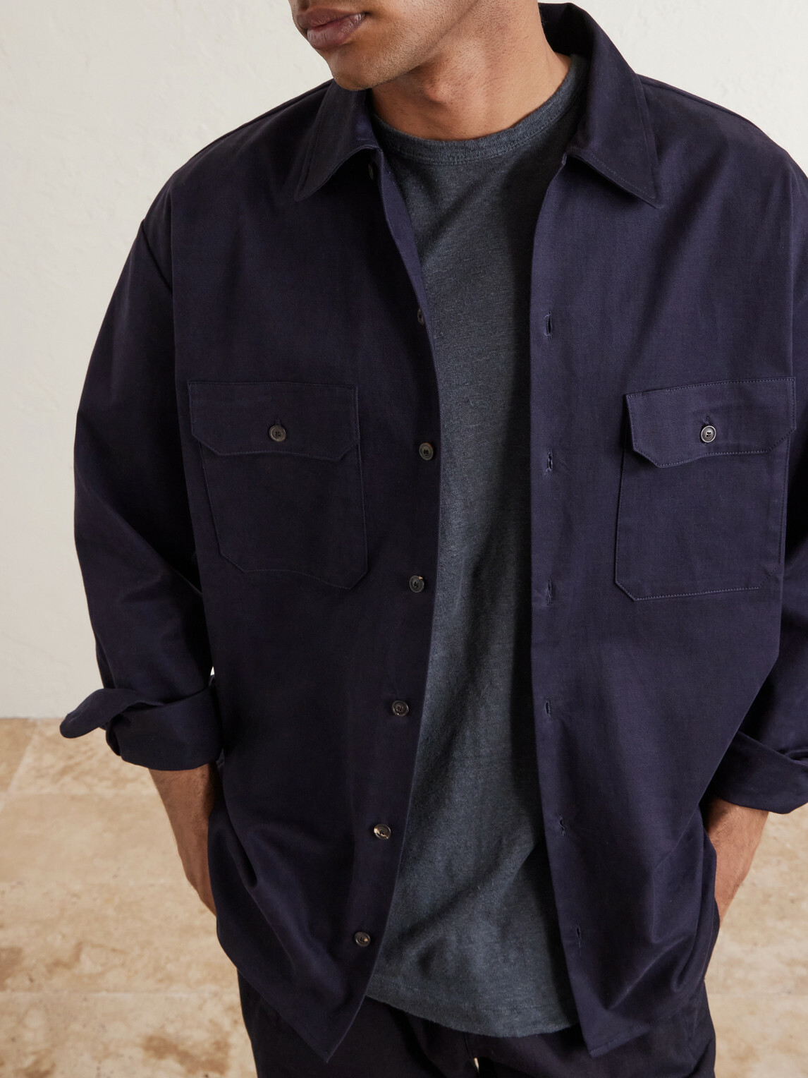 Hartford - Linen-Jersey T-Shirt - Gray