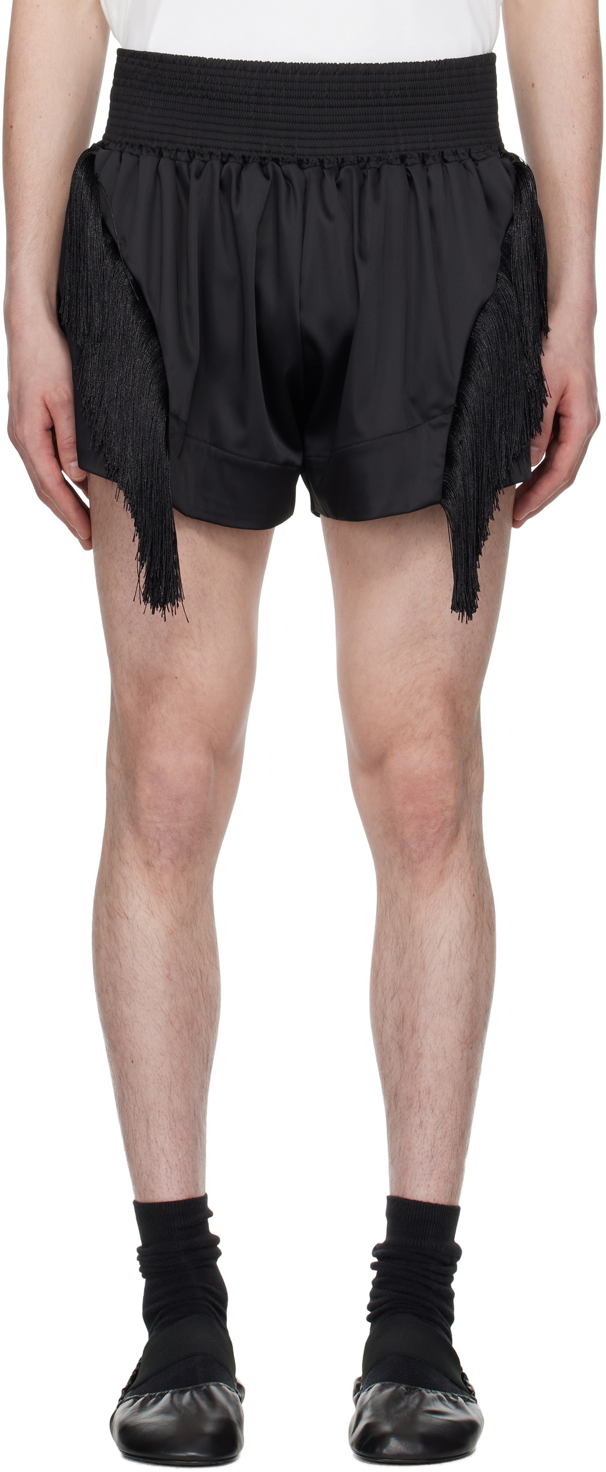 GmbH Black Fringes Boxing Shorts