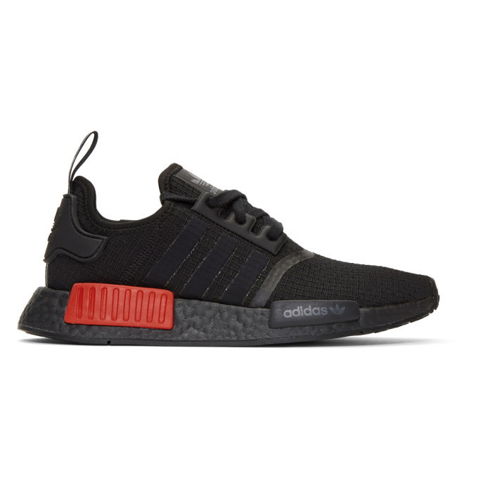 Photo: adidas Originals Black and Red NMD-R1 Sneakers