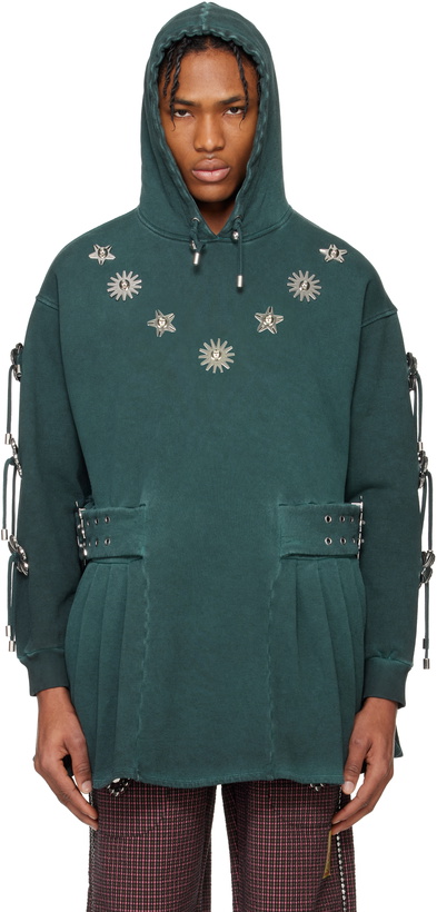 Photo: Chopova Lowena Blue Dallas Sweat Dress Hoodie