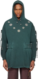 Chopova Lowena Blue Dallas Sweat Dress Hoodie