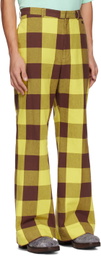 Acne Studios Yellow & Brown Check Trousers