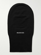 Balenciaga - Logo-Embroidered Knitted Balaclava - Black