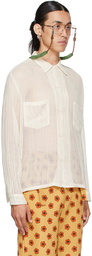 Bode Off-White Cotton Net Shirt