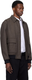 Hugo Brown Herringbone Bomber Jacket