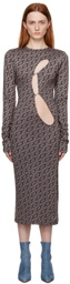 Jade Cropper Brown Pierced Midi Dress