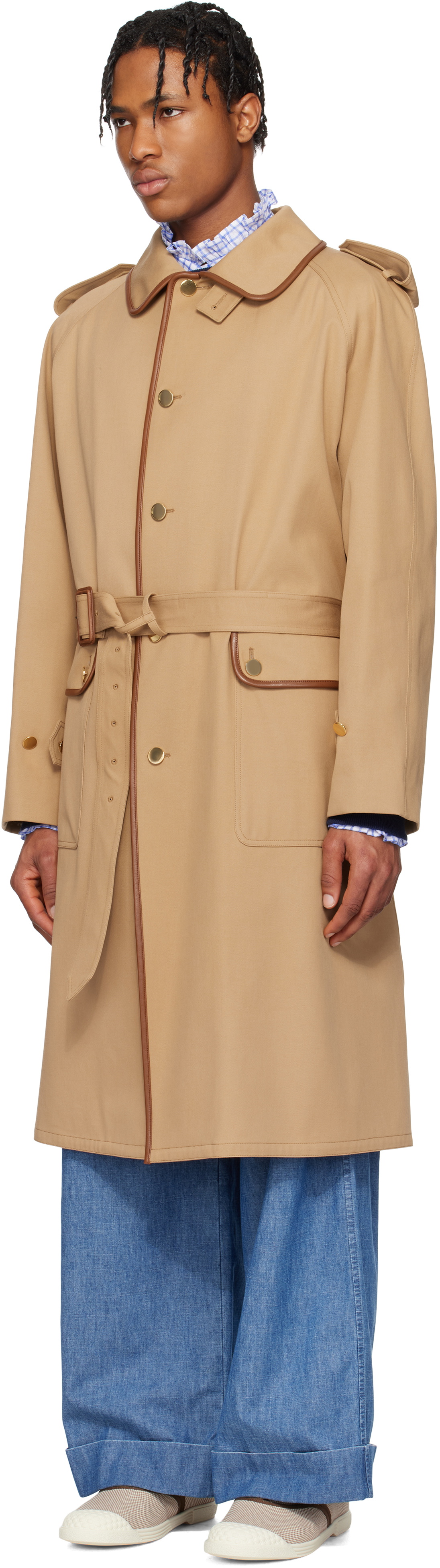 Valentino Tan Belted Trench Coat