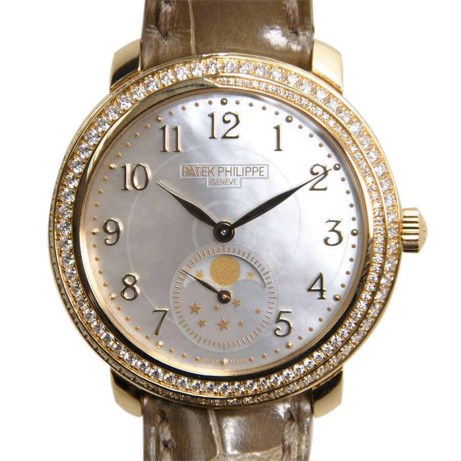 Patek Philippe Complications Mother of Pearl Dial Taupe Leather Ladies Watch 4968R-001