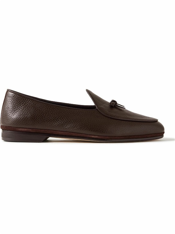 Photo: Rubinacci - Marphy Suede-Trimmed Full-Grain Leather Tasselled Loafers - Brown
