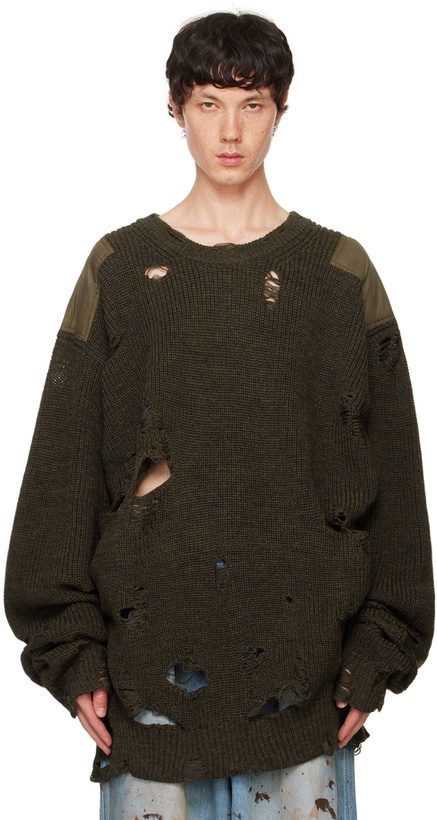 Photo: doublet Khaki Oversized Military Sweater