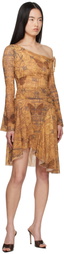 MISBHV Brown Goa Mesh Off-Shoulder Longsleeve T-shirt