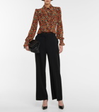 Victoria Beckham - Floral ruffle-trimmed silk blouse