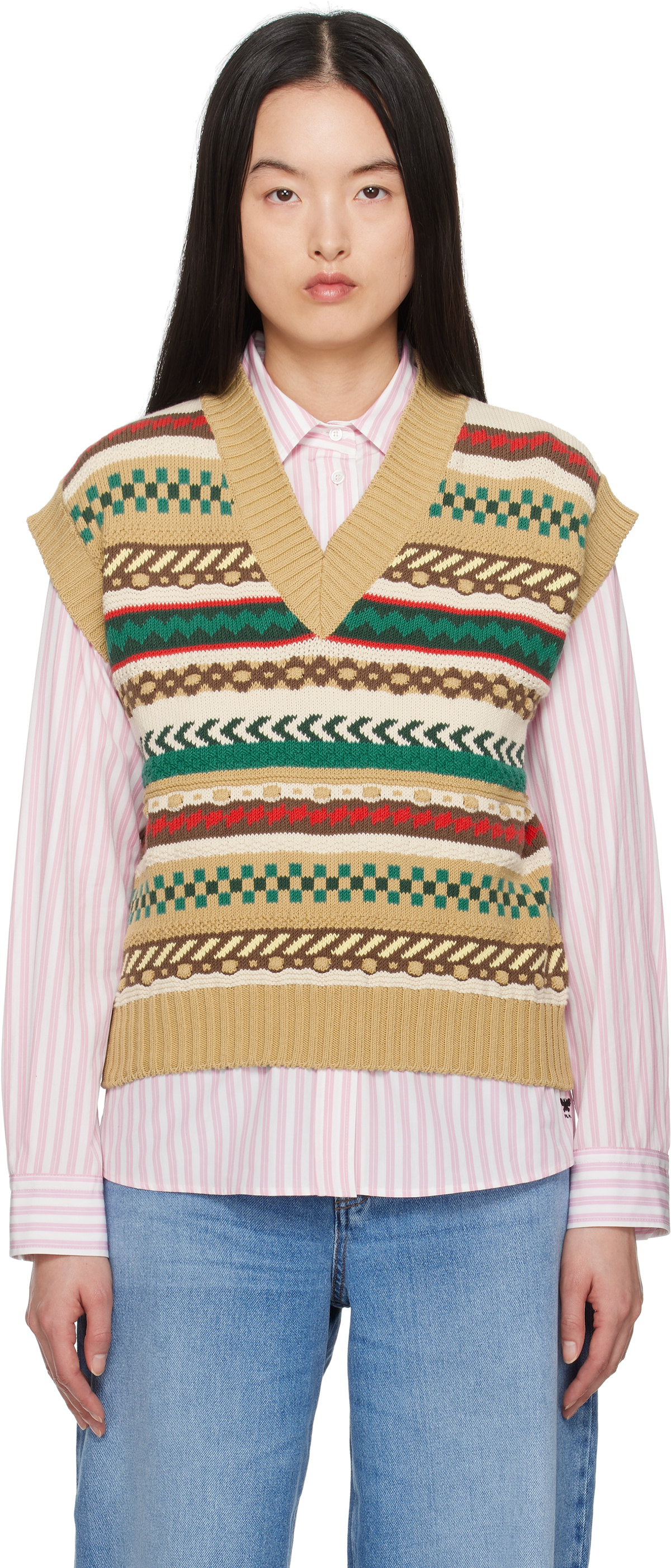 【送料&関税込】Weekend Max Mara Vicino Waistcoat In Jacquar Weekend Max Mara Vicino Waistcoat In Jacquard Cotton Yarn
