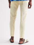 Paul Smith - Gents Slim-Fit Tapered Cropped Linen Trousers - Neutrals