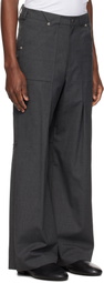 CMMAWEAR Gray Side Pleats Wool Trousers