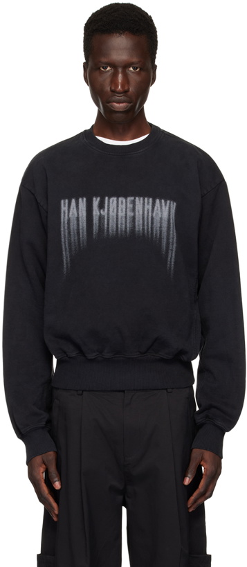 Photo: Han Kjobenhavn Black Faded Logo Sweatshirt