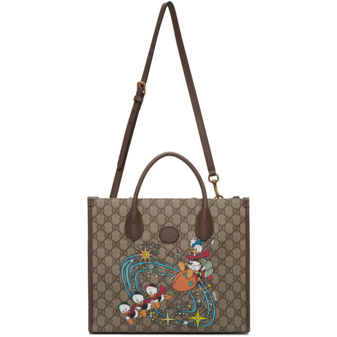 Gucci x Disney GG Supreme Donald Duck Coin Pouch - Brown Mini Bags