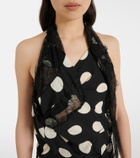 Junya Watanabe Lace-trimmed polka-dot midi dress