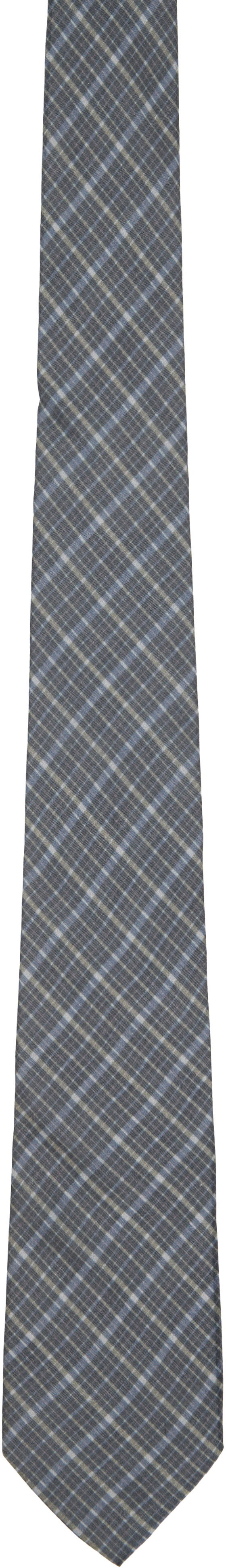 OUR LEGACY Blue Check Tie