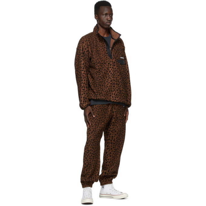 WACKO MARIA Brown and Black Fleece Leopard Lounge Pants Wacko Maria