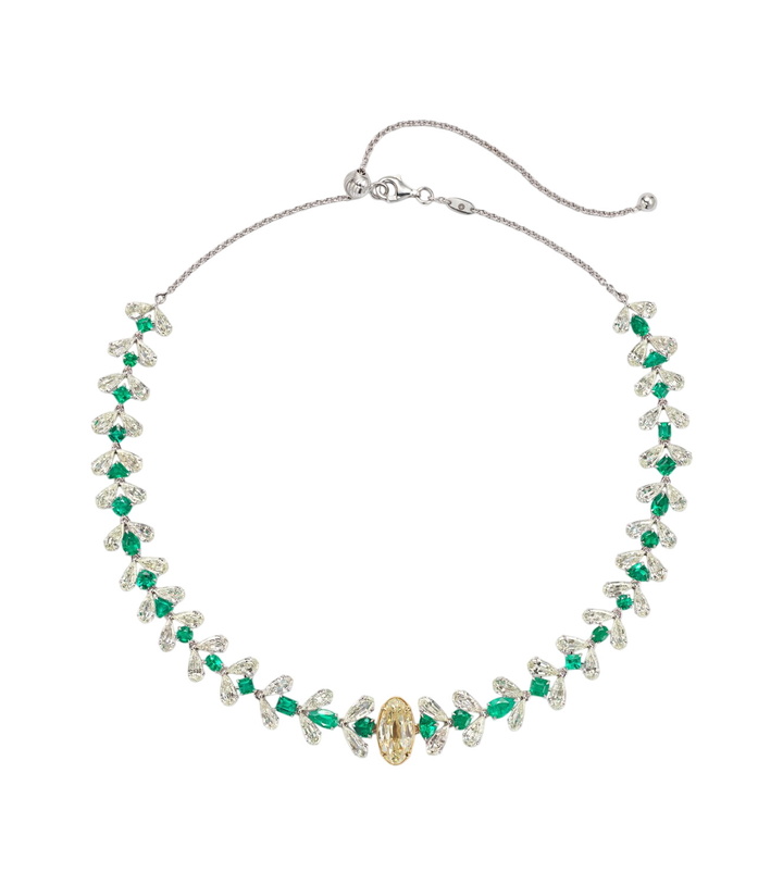 Photo: Kamyen 18kt white gold necklace with emeralds