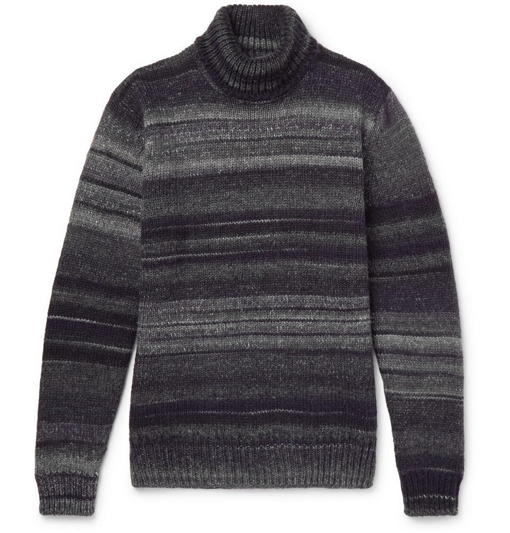 Photo: Altea - Striped Wool-Blend Rollneck Sweater - Men - Gray