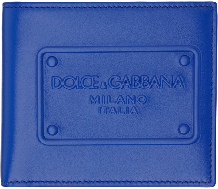 Photo: Dolce & Gabbana Blue Raised Logo Wallet