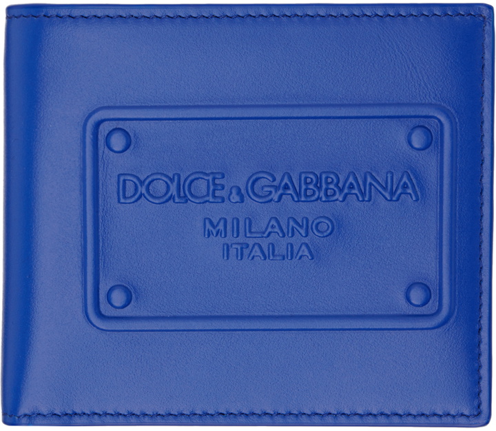 Photo: Dolce & Gabbana Blue Raised Logo Wallet