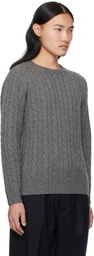 BEAMS PLUS Gray Cable 5G Crewneck