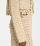Rabanne Embellished crochet cotton cardigan