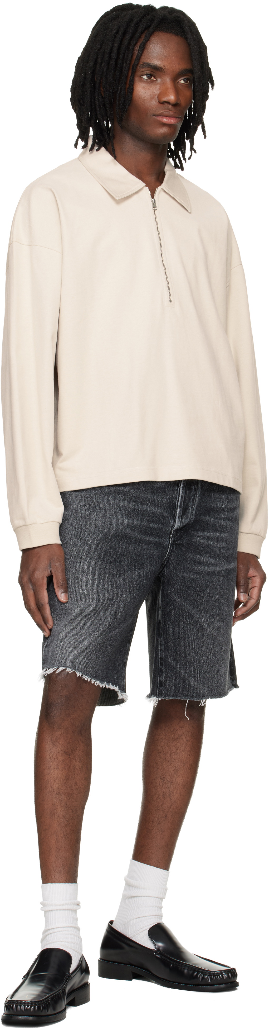 AGOLDE Black Anson Denim Shorts