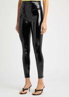 Spanx Patent Faux-leather Leggings Black