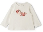 Chloé Baby White Plants Logo Long Sleeve T-Shirt