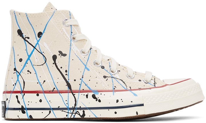 Photo: Converse Off-White Archive Paint Splatter Chuck 70 High Sneakers