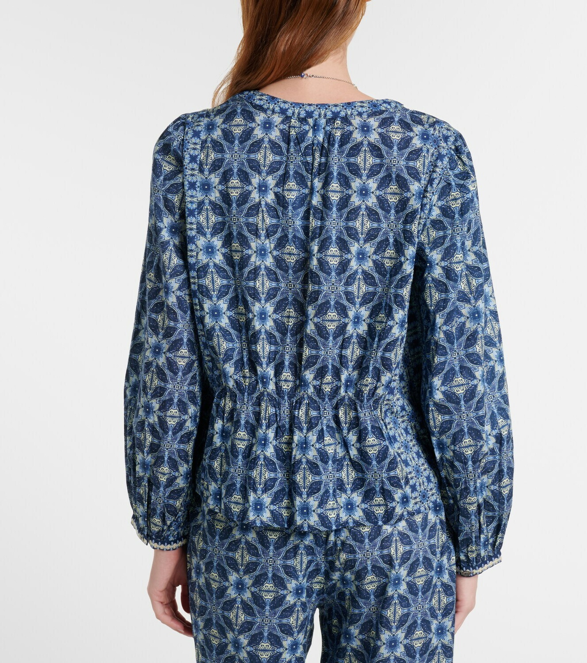 Velvet Claudie printed cotton blouse