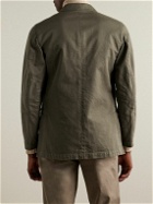Sid Mashburn - Butcher Unstructured Garment-Dyed Cotton-Twill Blazer - Green