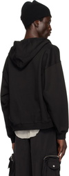 FFFPOSTALSERVICE Black Curved Zip-Up Hoodie