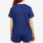 Adidas Women's Terry 3 Stripe T-shirt in Dark Blue