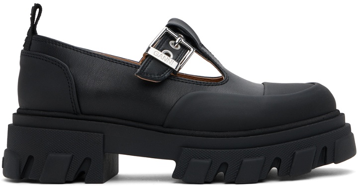 Photo: GANNI Black Cleated Mary Jane Loafers