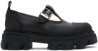 GANNI Black Cleated Mary Jane Loafers