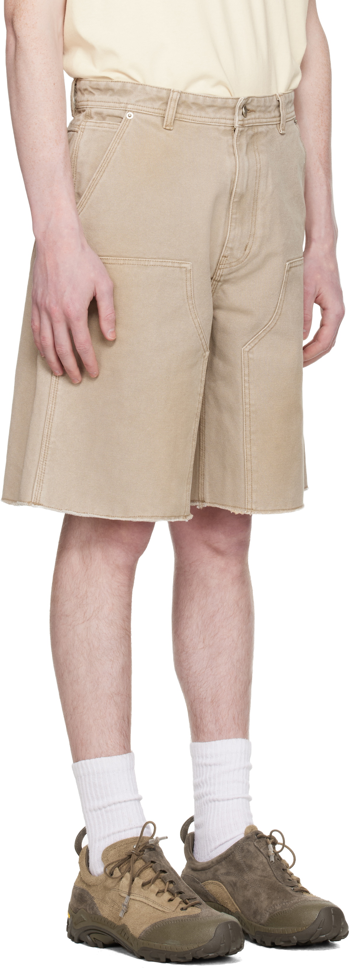 COOR Beige Over Dyed Bermuda Double Knee Shorts