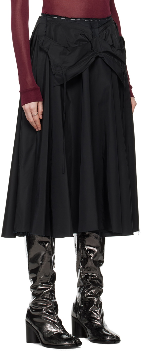 Maison Margiela Black Work-in-Progress Midi Skirt Maison