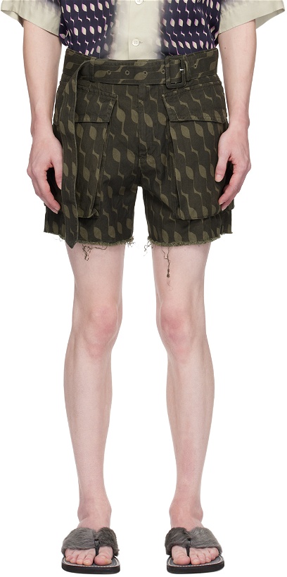 Photo: Dries Van Noten Khaki Belted Shorts