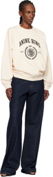 ANINE BING Off-White Miles Collegiate Sweatshirt