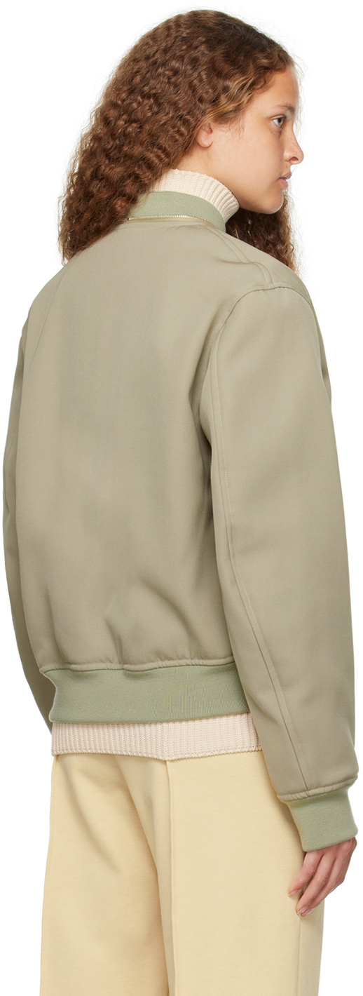 Jil Sander Taupe Zip Bomber Jacket