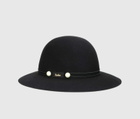 Borsalino Emi Alessandria Brushed Felt With Pearls Elastic Hatband Rollable