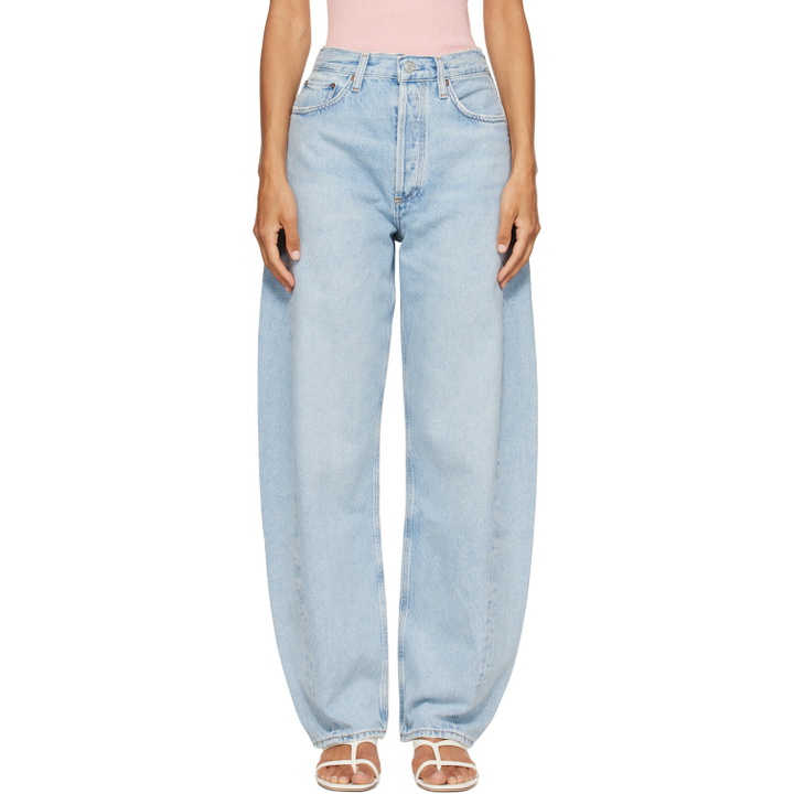 Photo: AGOLDE Blue Luna High Rise Pieced Taper Jeans