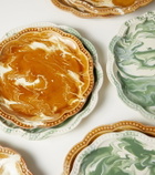 Cabana Marbled set of 2 ceramic dessert plates