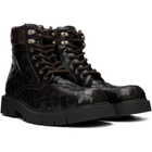 Bottega Veneta Brown Haddock Lace-Up Ankle Boots